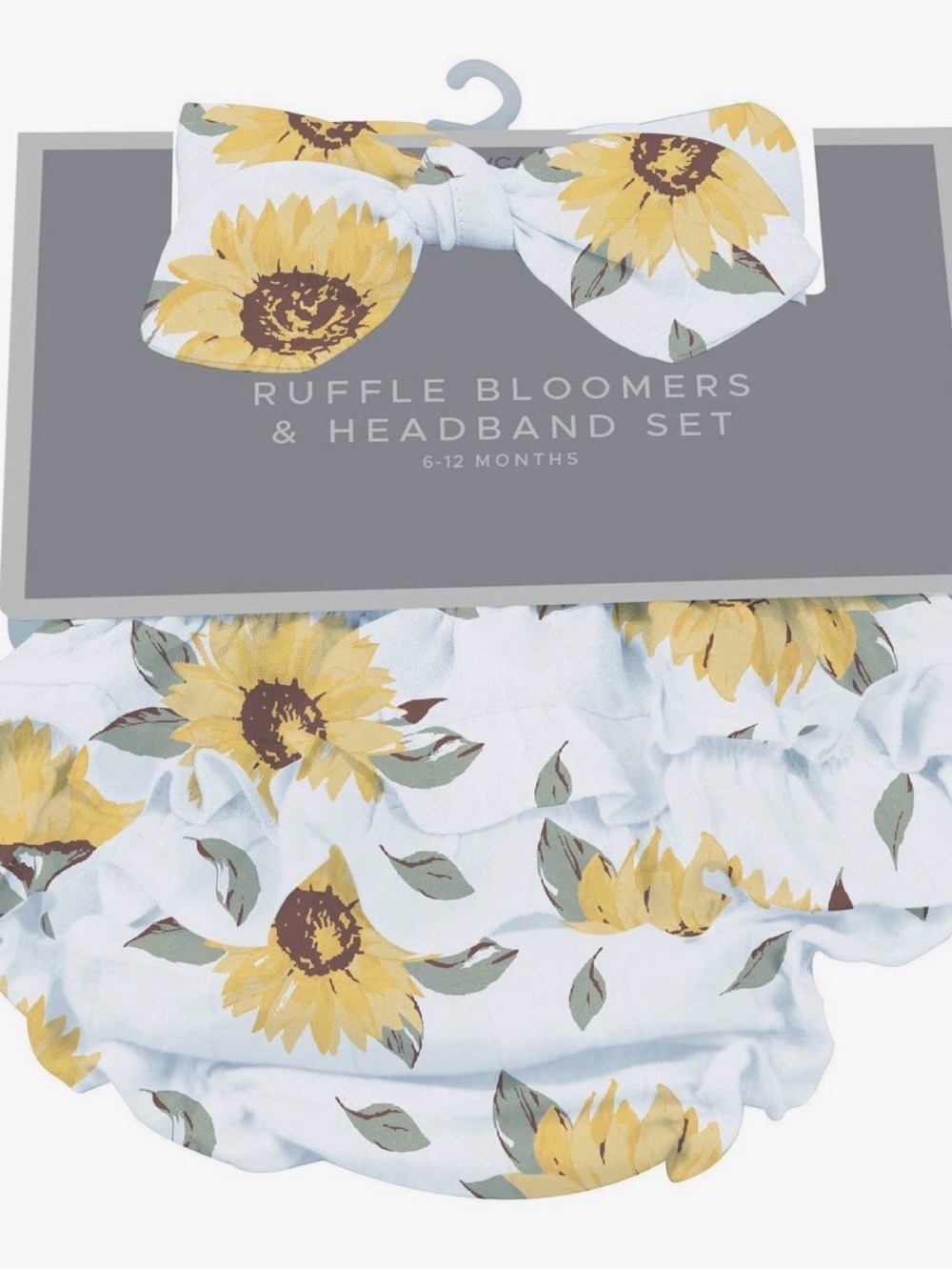 Sunflower Ruffle Bloomers & Headband Set - White/Yellow